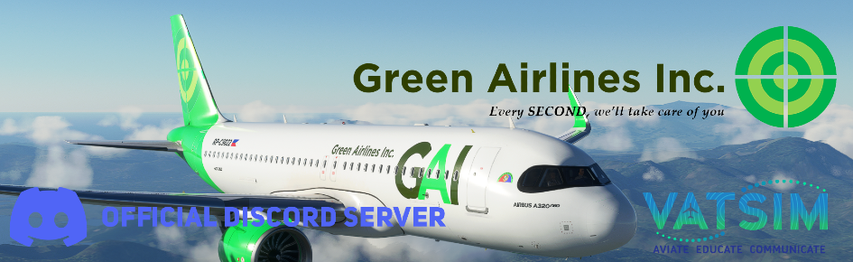 Green Airlines Inc. VA Discord Server Banner