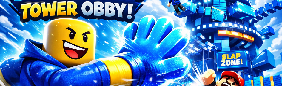 Mega Blue Slap Tower Obby! Discord Server Banner