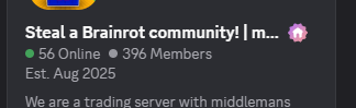 Steal A Brainrot Trading Discord Server Banner